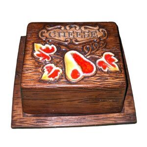 Vintage Treasure Chest cheese tray container‎